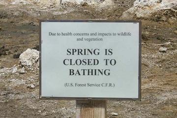Due to health concerns and impacts to wildlife and vegetation SPRING IS CLOSED TO BATHING
